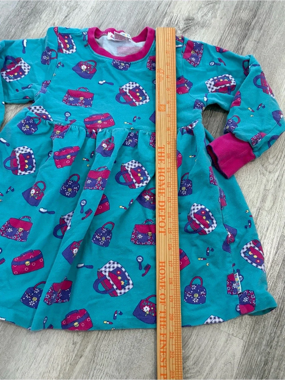 Vintage 90s 1995  Gymboree Girls Dress  Rainbow Tag School Days 3/4 Handbags